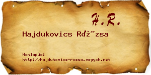 Hajdukovics Rózsa névjegykártya
