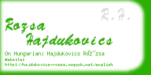 rozsa hajdukovics business card
